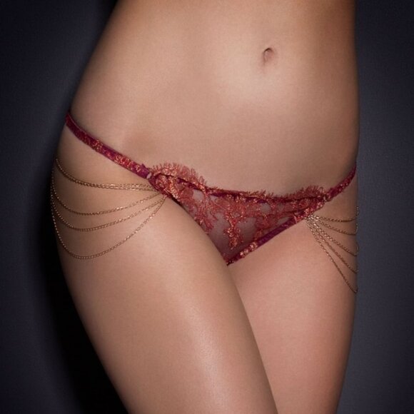 Agent Provocateur Soiree INKA Thong NWT Red & Gold [N3]